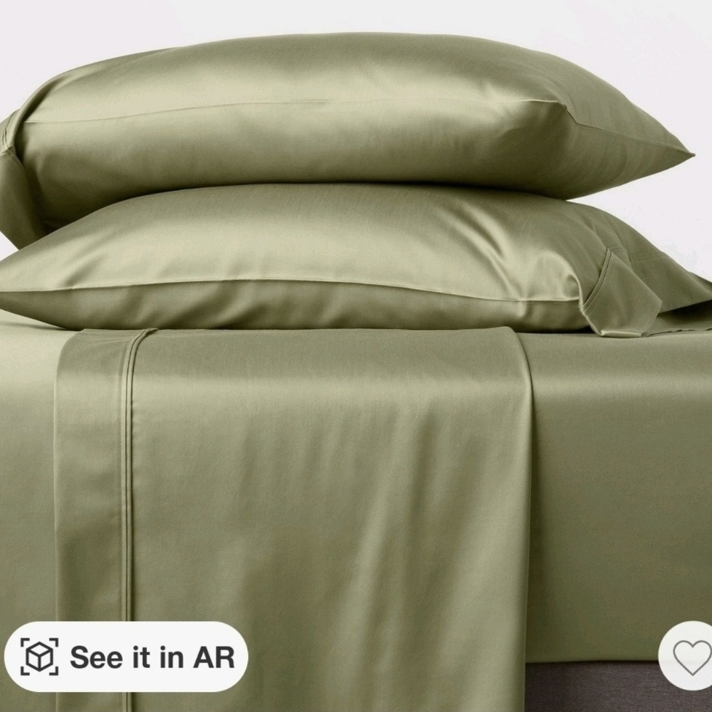 King 400 thread count solid performance Sheet Set green